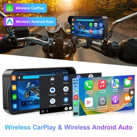 Tenbaba 6.25" Motorcycle CarPlay& Android Auto, Motorcycle Dash Cam, Motorbike TPMS, Motorbike GPS Navigation System, IP67 Waterproof, Remote Control, Support Siri, Free 128G SD Card Loop Recording