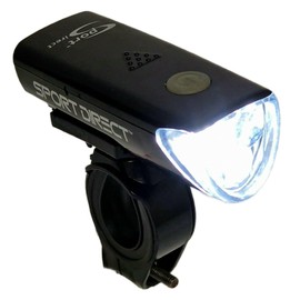 Sport Direct Mega White 20 Lumen Front Light. Focused beam. Run time upto 220hrs*. Visibility 600m+ IPX4 Waterproof *SEE 360 VIDEO*
