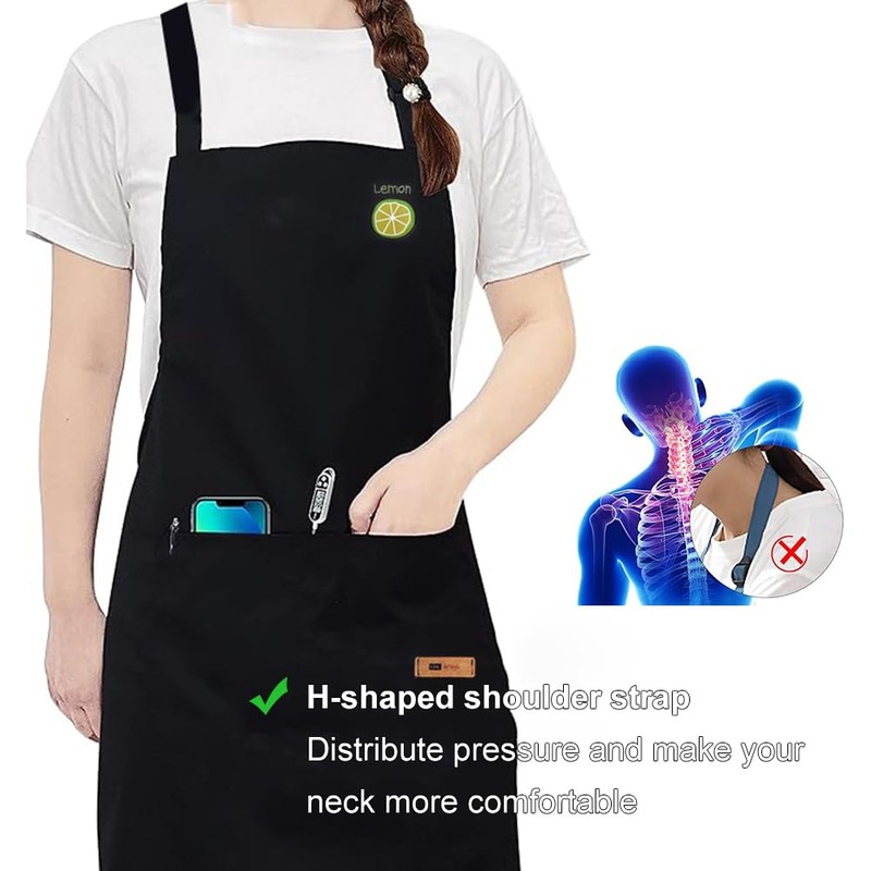 Kitchen Apron, Adjustable Apron, Apron with Pocket, Men's Women's Kitchen