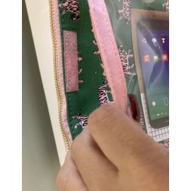 pep rally NWT PepRally Green w Pink Tiger Pencil Case, School supplies pouch Clear Pocket