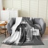 Geometric Flannel Fleece Throw Blanket 40"x50",All Season Buffalo Check Fuzzy