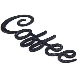 Medallurgy Coffee Word Art Sign Kitchen Home Decor Wall Hanging Cursive Script Typography