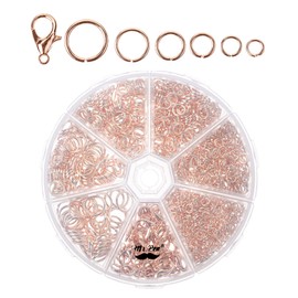 Mr. Pen Open Jump Rings - Champagne, 1014 Pcs, 6 Sizes for Jewelry Making
