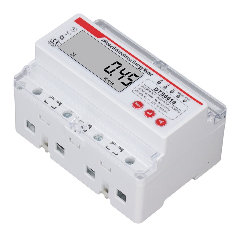 3 Phase 4 Wire Energy Meter LCD Display Multifunctional Button