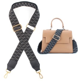 BEUDW Wide Shoulder Strap Adjustable Shoulder Straps Purse Strap Crossbody Canvas Bag Handbag Replacement Shoulder Straps Q3, Black-shoulder Strap (Q3), 78-130cm