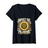Womens Protect Pollinators Sunflower Bee Butterfly Insect Lover V-Neck T-Shirt