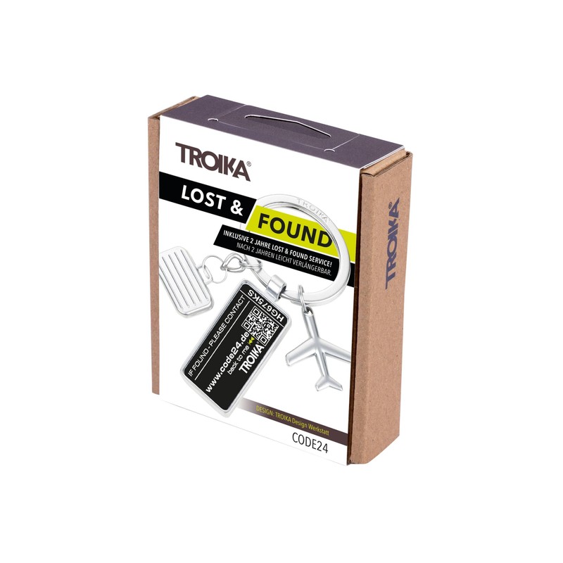 TROIKA CODE24 Keyring - 3 Charms: Airplane, Suitcase and Badge
