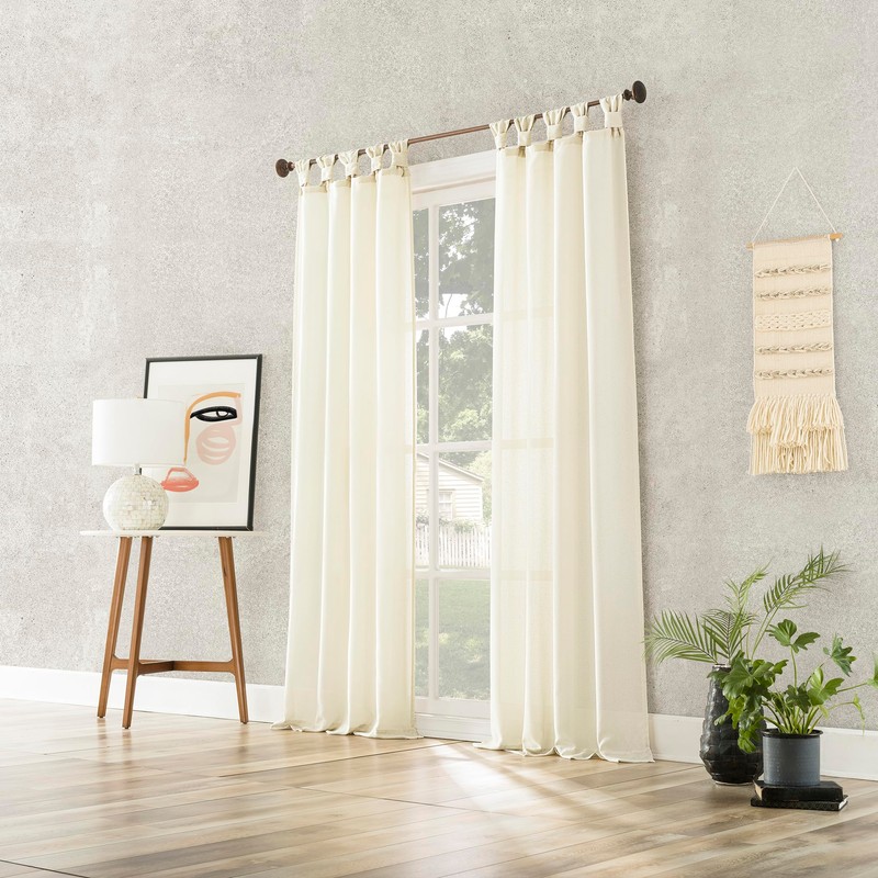 No. 918 Reman 2-Pack Twist Tab Linen Texture Semi-Sheer Tab