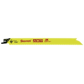 Starrett Bi-Metal King Cut Fire Rescue and Demolition Reciprocating Saw Blade - 9" Length x 3/4" Width x 0.50" Thickness, Straight Shape, 10-14 TPI, 2-Pack - BR91014-2
