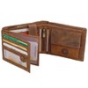 GoBago Men's Leather Wallet RFID Protection Wallet, brown, Vintage