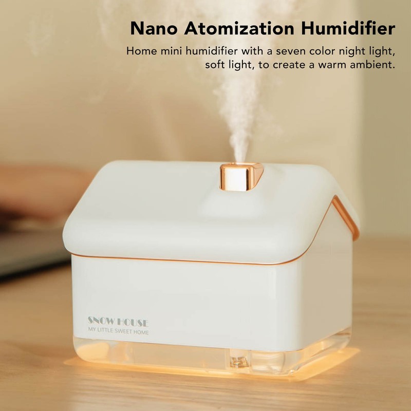 Snow House Mini Humidifier USB Nano Atomization Humidifier with Night