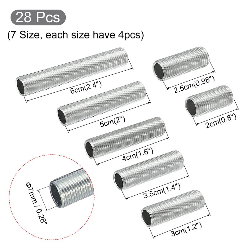 sourcing map 84-Piece Lamp Tube Set Washers M10 Thread Fixings