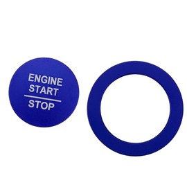 Riloer 1Pc Aluminum Alloy Blue Ignition Button Cover Sticker Compatible with Honda CR-V EX-L Sport Hybrid 2023-2025 Civic EX EX-L Sport Touring Si 11th Gen 2022-2025
