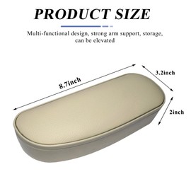 Ohleats Car Armrest Support Cover, Adjustable Auto Side Door Armrest Pillow Relieve Driver Arm Fatigue, Automotive Knee Elbow Pad with Storage Box, Interior Car Accessories (Beige, Style 2)