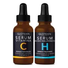 Kit 1 Serum Facial Vitamina C + 1 Suero Facial Ácido Hialurónico Antienvejecimiento - Cuidado Facial para Todo Tipo De Piel- Skin Care Facial - Aclara Antioxidante - Skincare - Antimanchas - Paquete