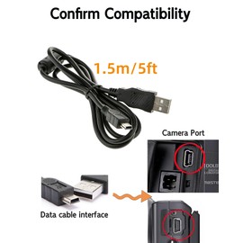 5ft IFC-400PCU USB Data Transfer Cable for Canon Rebel EOS T1i T2i T3 T3i T4i T5 T5i T6 T6i T6s T7i, PowerShot & Vixia Camcorders Replacement IFC-200U IFC-500U