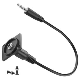QIANRENON TRRS 3,5 mm Panel Montage Kopfhörer Anschluss Kurzes Kabel 4 Polig TRRS 1/8 Stecker auf Buchse Bulkhead Feste Mount Audio Adapter Extender, für Extension CTIA Stereo+Mik Port, 25cm/9.8in