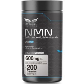 ETERNAL NUTRITION Ultra Pure NMN 99.5% + Resveratrol 98% (200 Cápsulas) | Trans-Resveratrol, Precursor NAD+ | 200 Porciones · 600 mg | Longevidad Celu