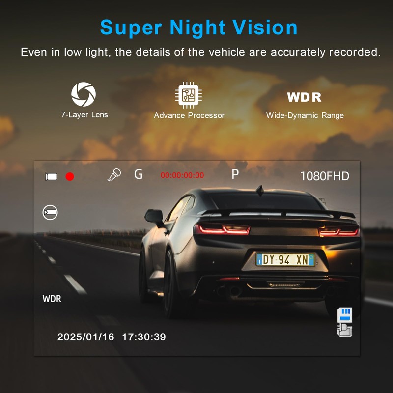 WeBeqer Dashcam 1080P, Dashcam Auto Camera mit 3" IPS Bildschirm,