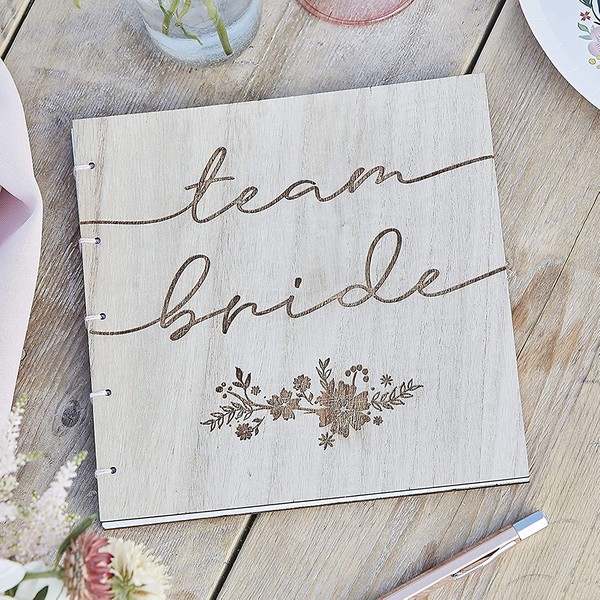 Ginger Ray Wooden 'Team Bride' Hen Party Guestbook