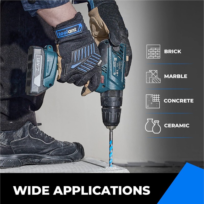 toolant Concrete Drill Bit Set & Masonry Drill Bit Set,