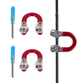 SPG 2 Sets Archery D Loop, Archery Metal D Loop for Compound Bow Release Nocking Loop with Screwdrivers Mounted on Bowstring Screw Reinforcement Compound Bow Accessories Hunting