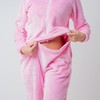 Soft & Warm Women's Fluffy Teddy Fleece Onesie (Pink, AS8)