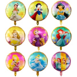 Luchild Balloons Princess Party Decorations Girls, Princess Foil Balloons, Princess Kids Birthday Decorations Princess Helium Balloons for Girls Princess Theme Happy Birthday Party Supplies Decoration