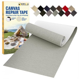 Xroam Canvas Repair Tape, 3.2 x 63 Inch Waterproof Heavy Duty Fabric Tape for Furniture, Self Adhesive Canvas Repair Patches for Boat Covers, Sofas, Tents, Louge Chairs, Canopy, Awning Light Gray