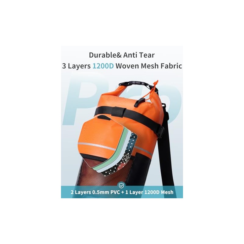 ECOHUB Bolsa Seca Impermeable para Hombres y Mujeres, 5L/10L/20L, Ligera,