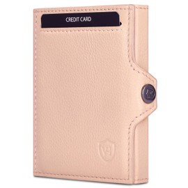 VON HEESEN Slim Wallet with RFID Protection - Men’s and Women’s Mini Wallet - Credit Card Holder, Money clip, card case - Small Wallet, rose