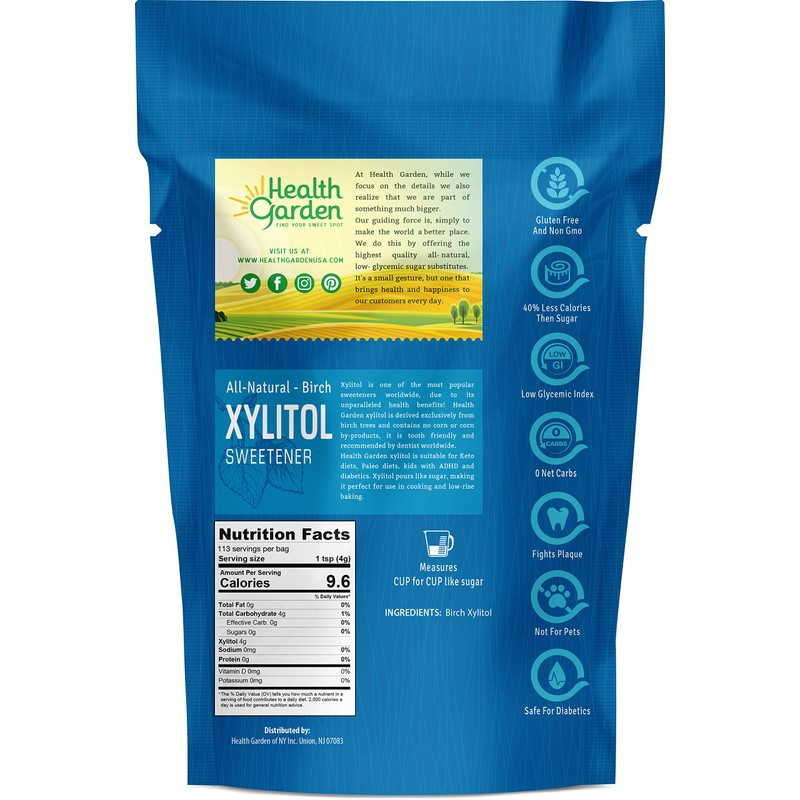 Xylitol Health Garden Kosher Birch 1 lb (Not From Corn)