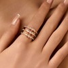 Jewlure 18K Gold Plated Baguette Diamond Ring, Cluster Design, 3.5