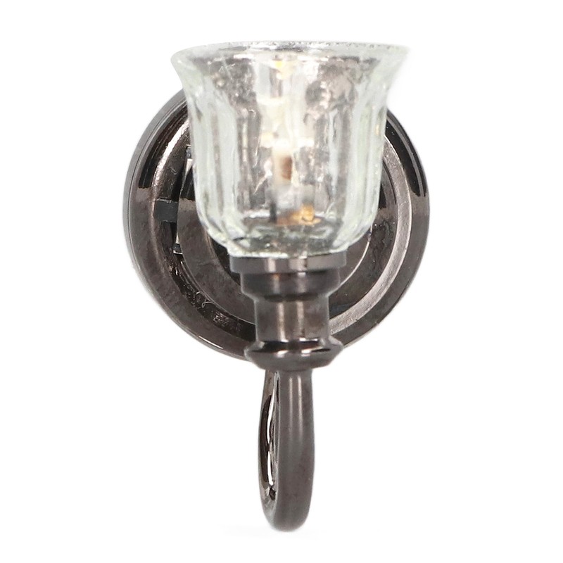 1:12 Dollhouse Wall Lamp LED Warm Lighting Vintage Look Metal
