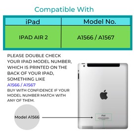 TwoStop For Apple iPad Case Air 2 (2nd Generation 2014, 9.7-Inch) - Model No. A1566 / A1567 - Auto Wake/sleep - Smart Magnetic Leather Cover (Emerald Green)