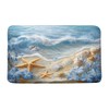 VPUPCN Nautical Coastal Bath Mat Beach Starfish Seashell Blue Flower