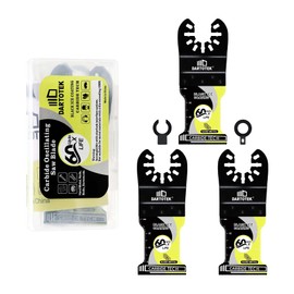 DARTOTEK Tungsten Carbide Oscillating Saw Blades 3 Pieces, Multitool Saw Blades Set for Metal, Wood, Titanium Coating for Cooling, Universal Oscillating Accessories (Non-Starlock) with 2 Adapters