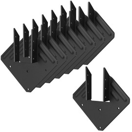 8 Pcs Black Hurricane Tie for 2x4 Rafter,13 Gauge Steel Heavy Duty Roofing Hurricane Brackets Fit 2x4,2x6 Wood Post, for Roofing, Decks, Pergolas - Wind-Resistant Wood Timber Hardware
