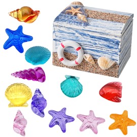 JDCMEI 12 Stück Tauchjuwelen Pool Spielzeug, Edelsteine für Kinder, Tauchjuwelen mit Schatzkiste, Pool Tauchspielzeug Kinders, Unterwasser Edelstein für Poolpartys, Strandspiele, Schatzsuchen