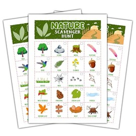Foosproea Nature Scavenger Treasure Hunt Games Cards for Friends and Family, Outdoor Scavenger Hunts, Trip Family Holiday Party Games, Find and Seek Camping Game Set -04