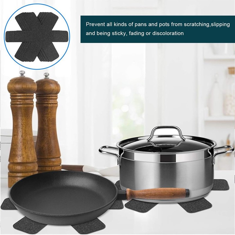 WeddHuis Pot Protectors, Pot Mats, Heat-Resistant, Washable, Stacked Protection Plates