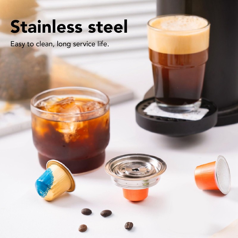 150 ml Reusable Pads, Coffee Capsule Adapter for ENV135 for