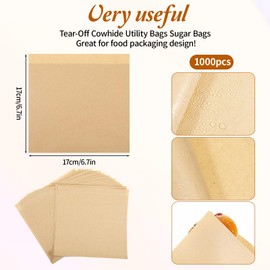 1000 Pcs Double Open Pretzel Bags 6.7 x 6.7 Inch Soft Pretzel Bags Grease-Resistant Brown Sandwich Paper Bag Paper for Snacks Cookies And More, Brown