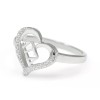 Alpha Gamma Delta Sorority Sterling Silver Heart Ring w/ Simulated