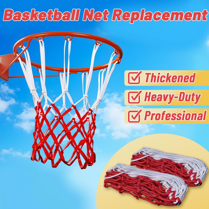 Basketball Net 2 Pack, Heavy Duty Basketball Net Replacement Weather