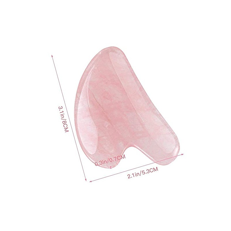Gua Sha - Herramienta masajeadora de jade de pinzón rosado,
