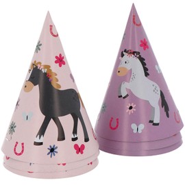 Folat 27514 Horse Birthday Decoration Pink Party Hats Happy Horse Pack of 6 Horse Party Decoration