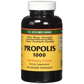 Ys Eco Bee Farms Propolis Raw Unprocessed 1000mg 90 Capsules Mega Strength