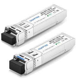 QSFPTEK 1 Pair 10G SFP+ BIDI Transceivers 40km 1270nm/1330nm SFP+ Module LC Single-Mode Module for Cisco SFP-10G-BX40U/Cisco SFP-10G-BX40D, 1270nm/1330nm-TX/1330nm/1270nm-RX DDM LC SMF, LC SMF, up 40