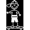 My Family Car Stickers ~ Sticker BOY ~ ON SKATEBOARD (B3)